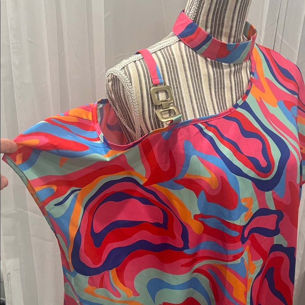SHEIN Multicolor Abstract Blouse
